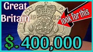 Uk Great Britain 1982 most Velueable  20 Pence Coin Worth up to $.400,000 to look for this