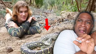 Surviving 24 hours on SNAKE ISLAND Challenge