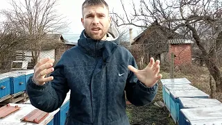 Перший признак проблемної зимівлі ! Огляд слабих сімей!