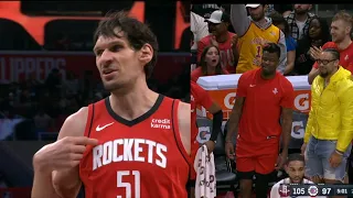 BOBAN TELLS CROWD "CHICKEN ON ME" THEN PURPOUSLY MISSES FREE THROWS TO GET FREE CHICKEN!