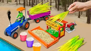 Diy tractor making mini threshing machine | New agricultural machine | Water pump