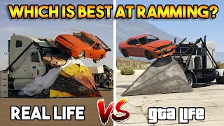 GTA 5 PHANTOM WEDGE VS WEDGE TRUCK IN REAL LIFE RAMMING | WHICH IS BEST?