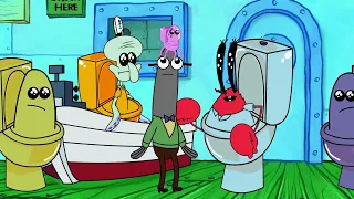 SpongeBob vs Skibidi Toilet: Zombie Toilets attack Bikini Bottom!