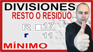 💥Hallar El DIVIDENDO En Una División Cuando El RESTO o RESIDUO Es El MÍNIMO Posible💥