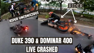 NEW KTM DUKE 390& DOMINAR 400 CRASHED on Highway | Live Accident | Noida | Sunday Ride