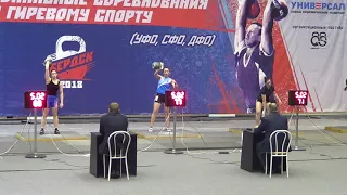 Полуфинал Чемпионата России по гиревому спорту 2018. До 63 кг Рывок Женщины