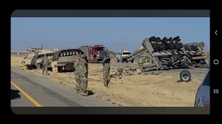 Military Convoy Rollover Accident 😱😱😱