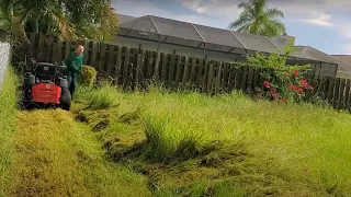 Owner Grateful I Mowed OVERGROWN Lawn for FREE to Avoid City Violation FINE | Bagging WET Grass