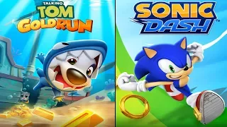 Talking Tom Gold Run VS Sonic Dash -TOM VS KNUCKLES