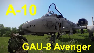 Tank eye view A-10 GAU-8 Avenger Gatling gun destroys Russian tanks/Military Simulation