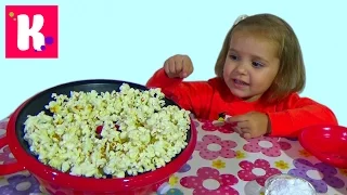 Katy and dad made popcorn themselves