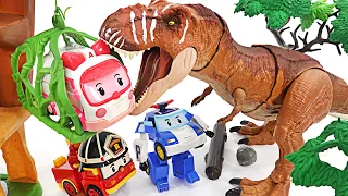 Robocar Poli! Rescue Amber, who was kidnapped by the dinosaur army! | DuDuPopTOY