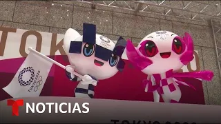Revelan estatua de 'Miraitowa', mascota de los Juegos Olímpicos de Tokio 2020 | Noticias Telemundo