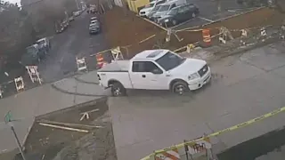 Driver plows through fresh concrete in SE Portland