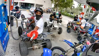 TAKING OVER THE GAS STATION IN MIAMI! COPS AROUND US!