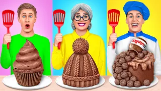 自分 vs おばあちゃんの料理チャレンジ | チョコレートの食べ物 チャレンジ Multi DO Challenge