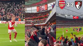 Arsenal Fans Completely Crazy Reactions To 98th Minute Winner by Reiss Nelson Against Bournemouth