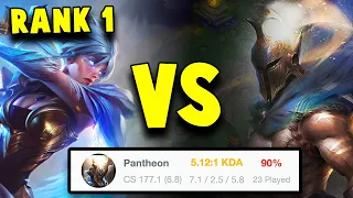 Rank 1 Riven shows you how to SMOKE 90% Winrate Smurf Queue Pantheon