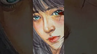 Watercolor portrait  |Satisfying painting process#shorts#drawing#watercolor #painting