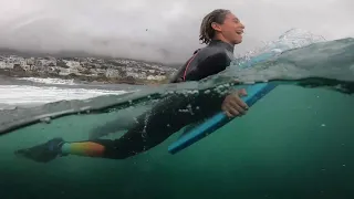 bodyboarding- Cape Town shallow reef/slab using GDome lens (w//Sam Warren; slab hunters Gage Powell)