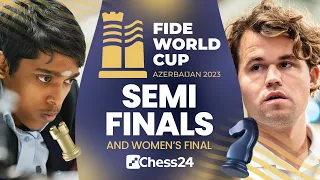 Magnus, Abasov, Pragg & Fabiano Target Final | Open SF & Women's Final | FIDE World Cup
