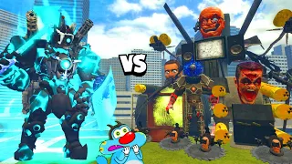 OGGY NEW UPGRADED CAMERAMAN TEAM VS ALL SKIBIDI TOILET BOSSES FIGHT IN GARRY MODS