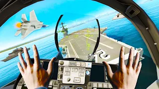 I Crashed a Jet on an Aircraft Carrier in the most EPIC Flight Simulator Ever in VTOL VR!