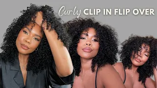 New 10 Minute Curly Flip Over Method?! Water Kinky Curly Clip Ins Ft CURLSQUEEN