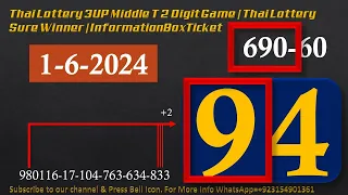 Thai Lottery 3UP Middle T 2 Digit Game | Thai Lottery Sure Winner | InformationBoxTicket 1-6-2024
