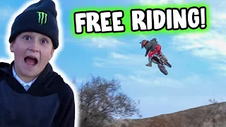 FIRST TIME FREE RIDING THE HILLS!! Brian & Hudson Deegan