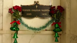 Actor Rudolph Valentino Grave Hollywood Forever Mausoleum Los Angeles California USA Christmas 2020