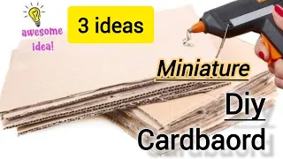 3 miniature ideas for cardboard | all ideas how to make miniature diy || miniature  beautiful ideas