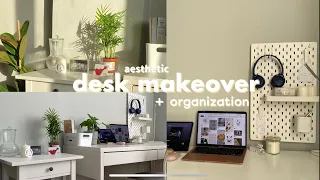 vlog | desk makeover 2023☁️🌱ikea haul, minimalist setup, aesthetic desk organization