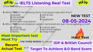 IELTS Listening Practice with Recent Actual IELTS Exam with Answers [Real Exam 100] 8th May 2024