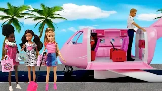 Barbie Stacie Airplane Travel Morning Routine - Packing Suitcase for School Trip!
