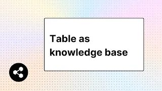 Tables as Knowledge Base