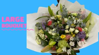 How To Make A Large Bouquet In a Round Style with Wrapping Ideas