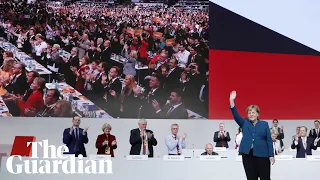 Angela Merkel receives standing ovation after farewell speech