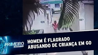 Homem é flagrado abusando de criança em condomínio em Goiânia | Primeiro Impacto (06/02/20)