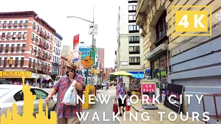 [4K] NYC Walking Tours | The Bowery in the Lower East Side, Manhattan Bridge to Columbus Park