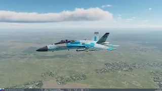 F/А-18C Применение GBU-12 с лазерным наведением.