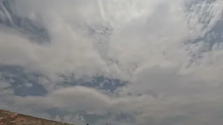 RARE: Two layers of clouds moving in different directions before thunderstorm in Lahore, Pakistan