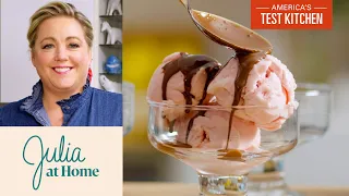 How to Make Strawberry Frozen Yogurt with Chocolate Magic Shell | Julia At Home