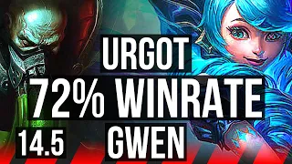 URGOT vs GWEN (TOP) | 11/1/7, 72% winrate, Legendary | NA Diamond | 14.5