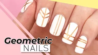 GEOMETRIC NAIL ART | Easy STRIPING TAPE NAILS for Beginners! ♢