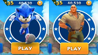 Sonic Dash vs Jumanji Epic Run - Movie Sonic vs All Bosses Zazz Eggman - All 62 Characters Unlocked