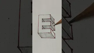 How to draw 3D "E" Letter