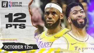 LeBron James & Anthony Davis Full Highlights vs Nets (2019.10.12) - 12 Pts Combined in 1st Qtr!