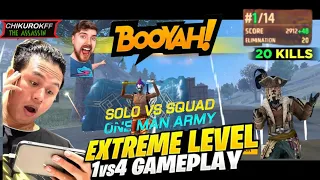 free fire Full Rush in SOLO Vs SQUAD | Unstoppable Rush Gameplay 20 Kills -GarenaFreeFire