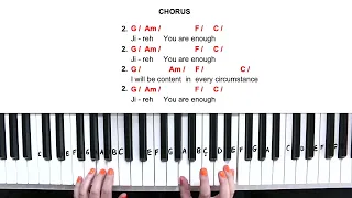 Jireh (4 Chords Play-Along) - Easy Piano Tutorial in C Major | Part 2